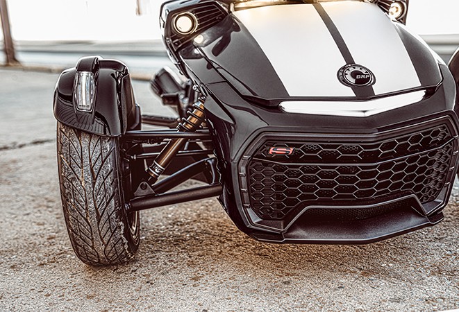 Front of a Can-Am Spyder F3-S vehicle Front of a Can-Am Spyder F3-S vehicle